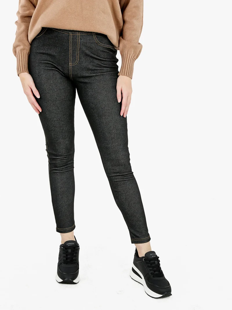Jeggings donna con interno felpato - nero