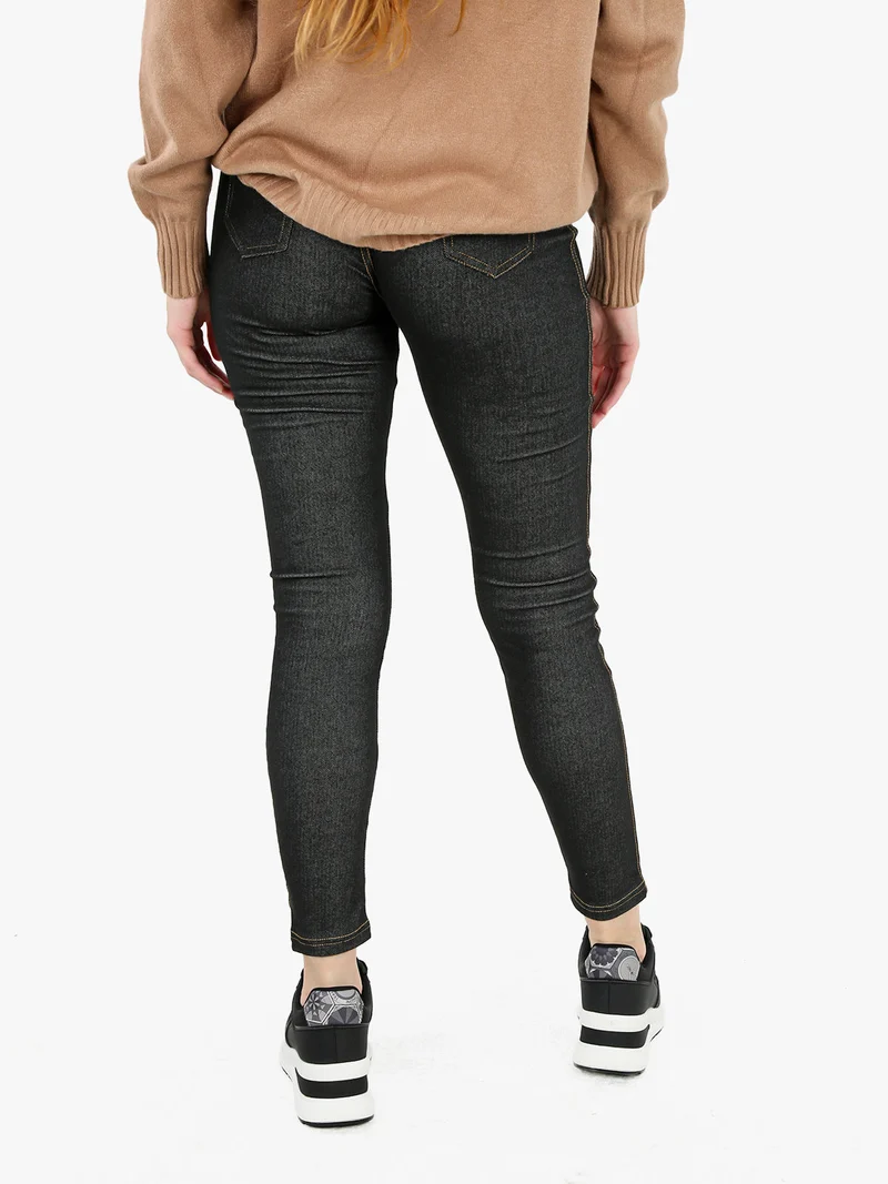 Jeggings donna con interno felpato - nero