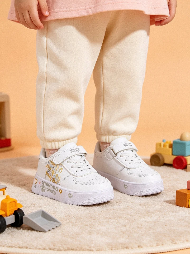 Sneakers da bambina con cinturino a strappo - bianco
