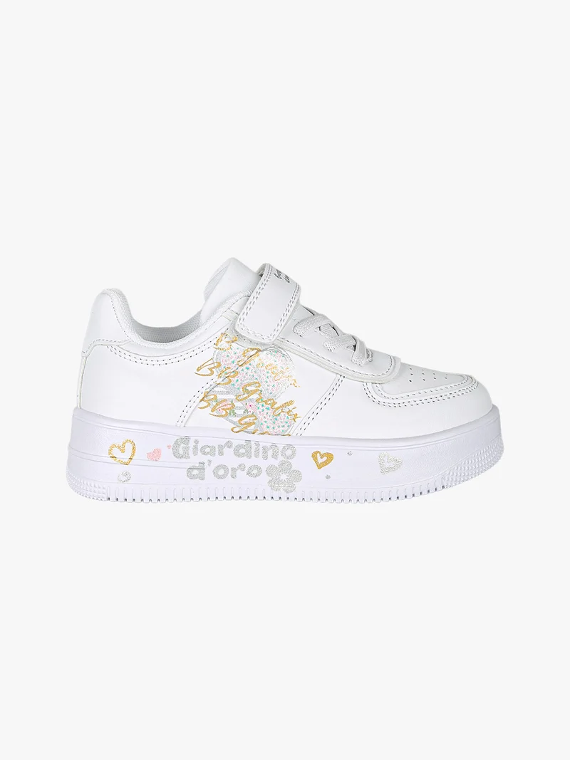 Sneakers da bambina con cinturino a strappo - bianco