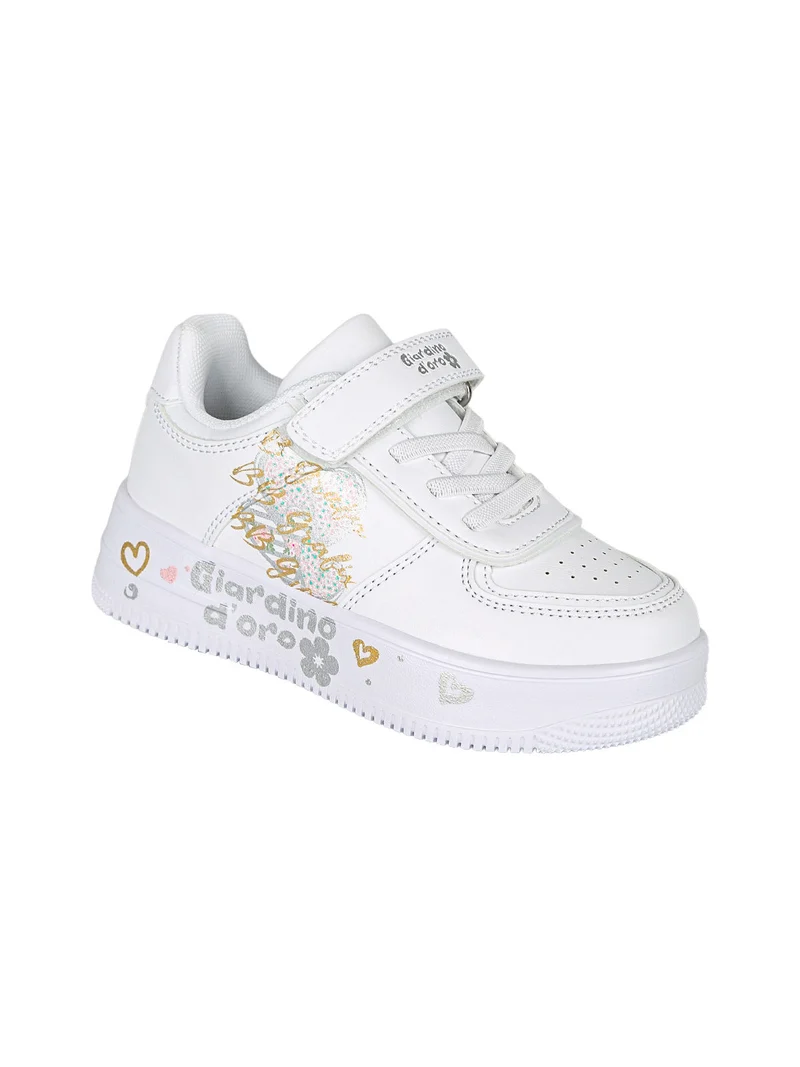 Sneakers da bambina con cinturino a strappo - bianco