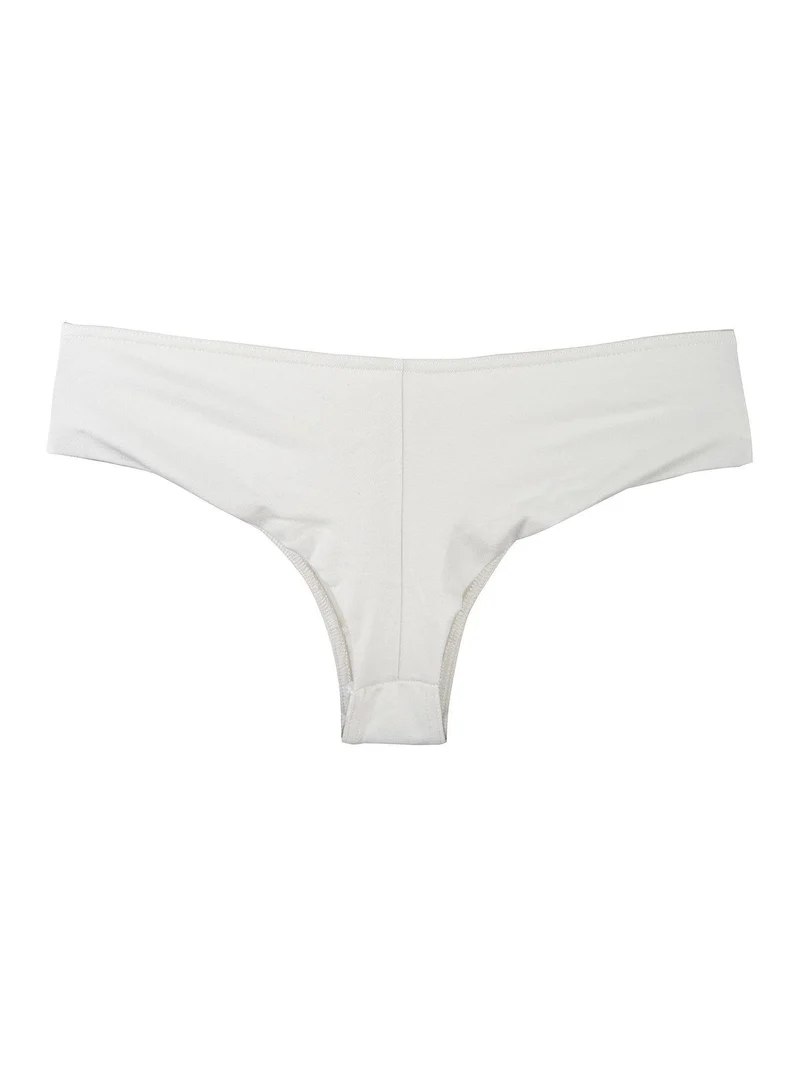 Brasiliana donna misto cotone con pizzo - panna