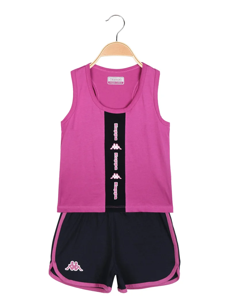 Completo corto sportivo 2 pezzi da bambina - fucsia