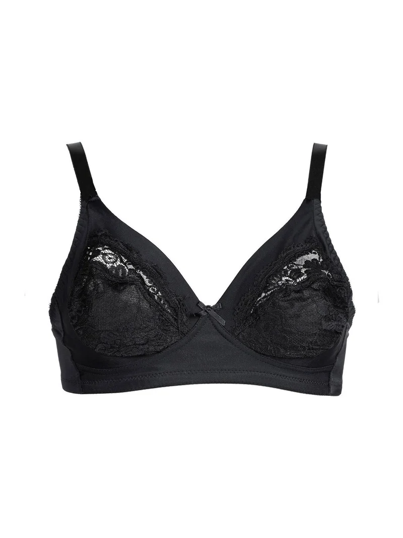 Reggiseno senza ferretto modello peonia - nero