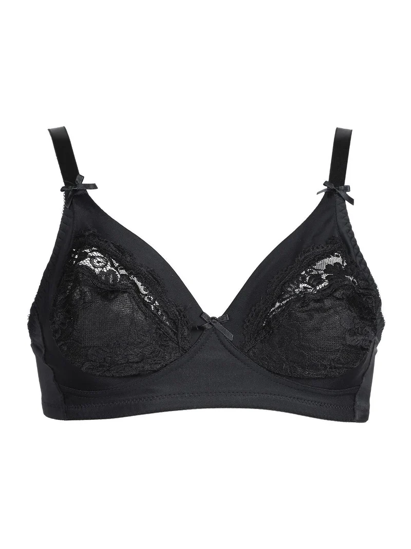 Reggiseno senza ferretto modello peonia - nero