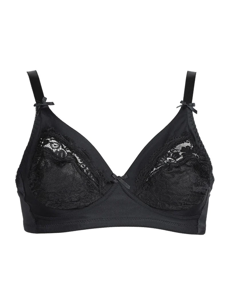 Reggiseno senza ferretto modello peonia - nero