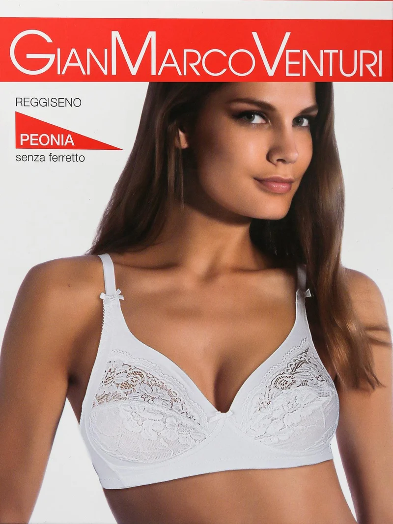 Reggiseno senza ferretto modello peonia - nero