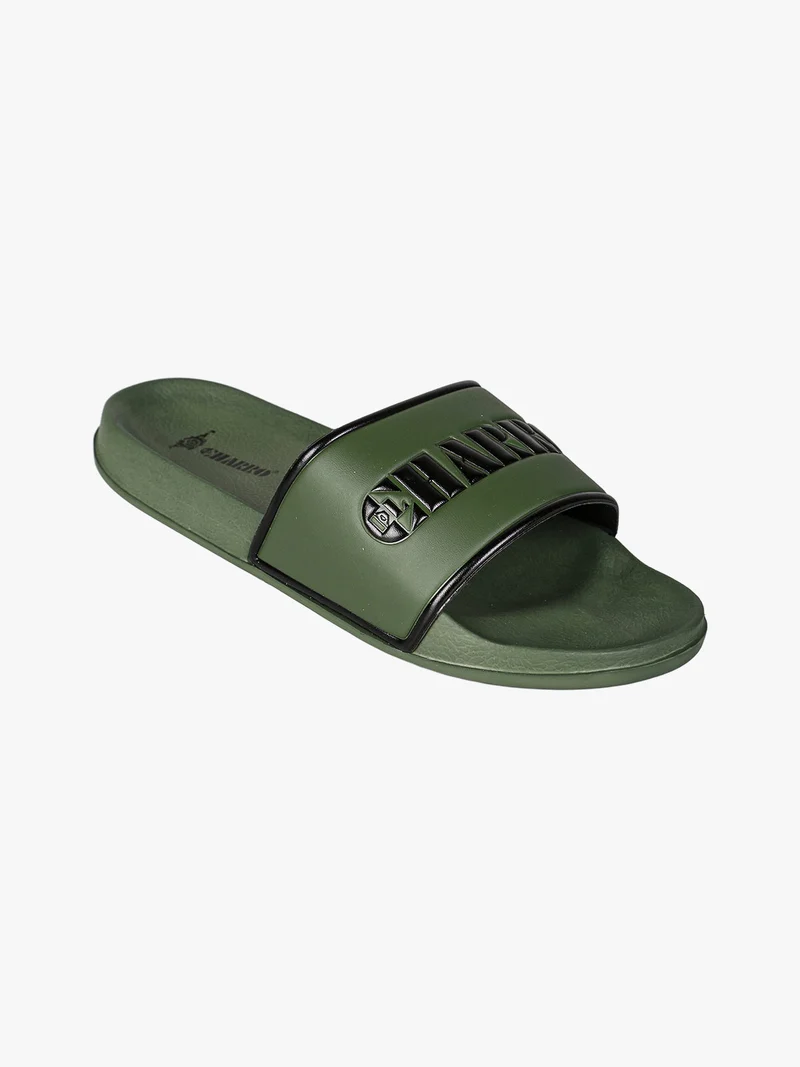 Ciabatte da uomo in gomma con fascia larga - verde