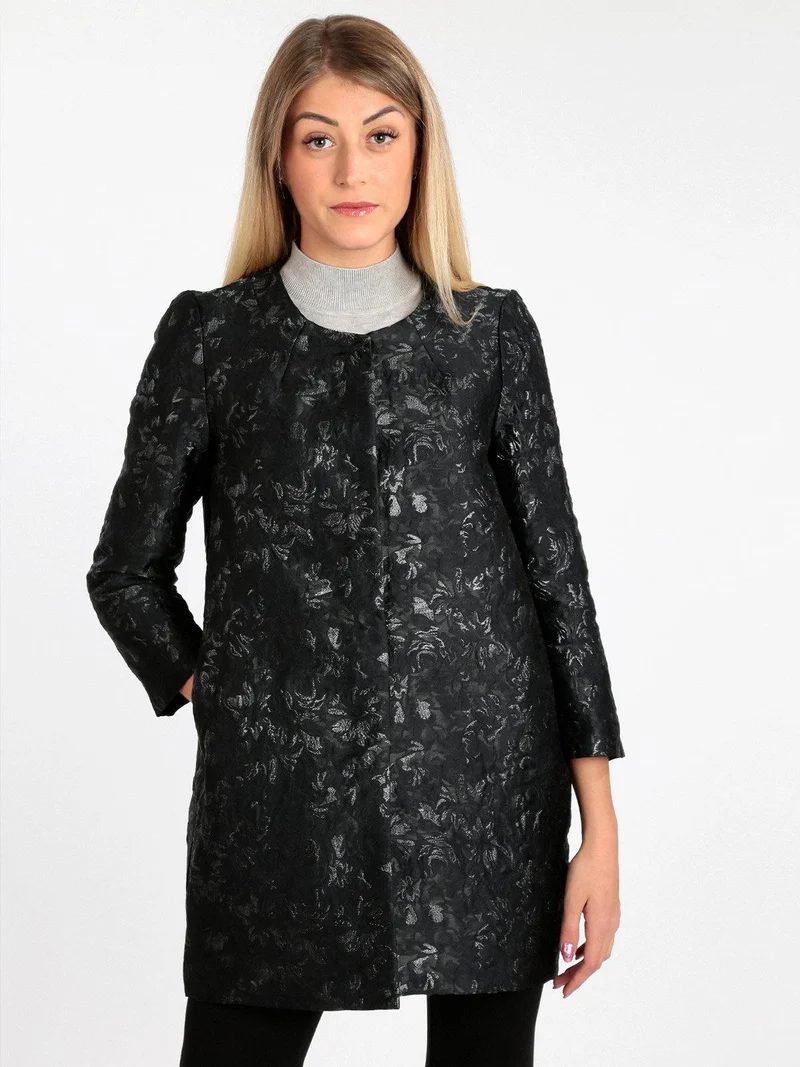Cappotto donna con manica a 3/4 - nero
