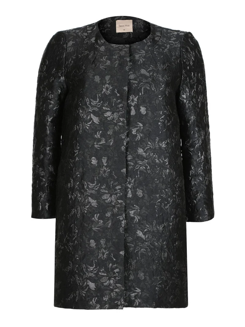Cappotto donna con manica a 3/4 - nero