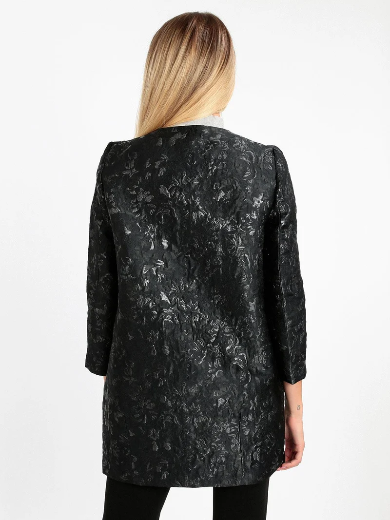 Cappotto donna con manica a 3/4 - nero