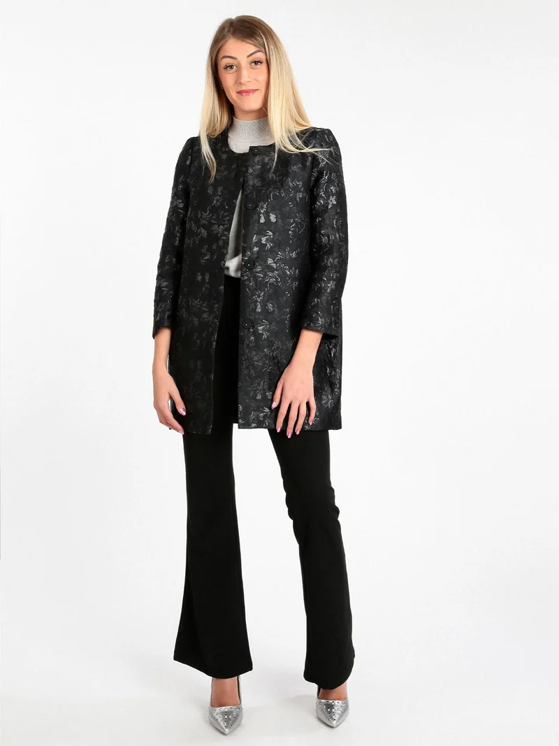 Cappotto donna con manica a 3/4 - nero