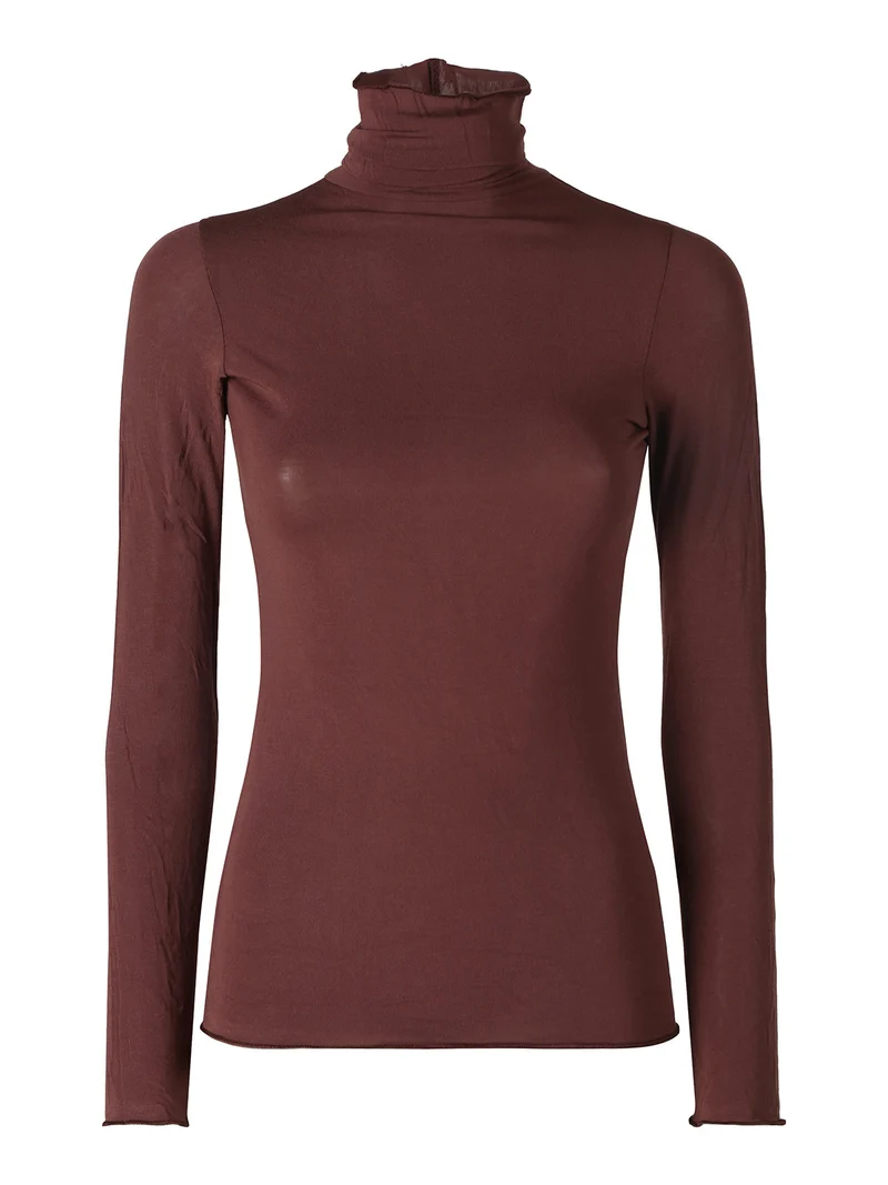 P0714M Dolcevita donna in cashmere a manica lunga - moro