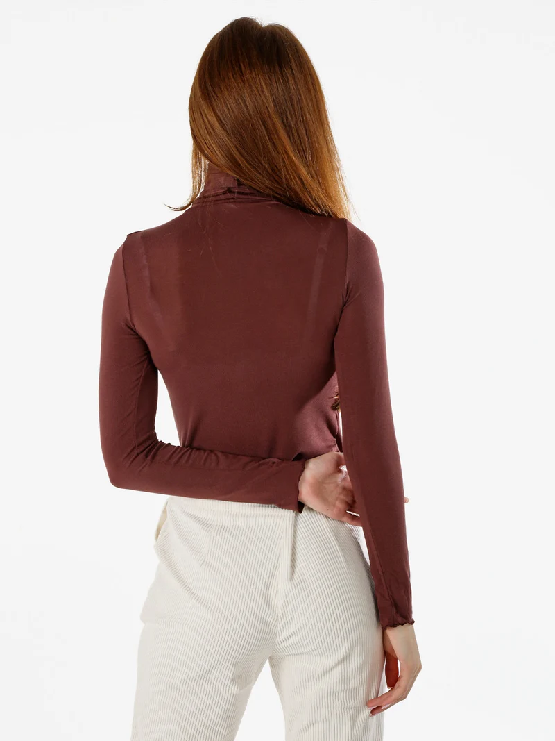 P0714M Dolcevita donna in cashmere a manica lunga - moro
