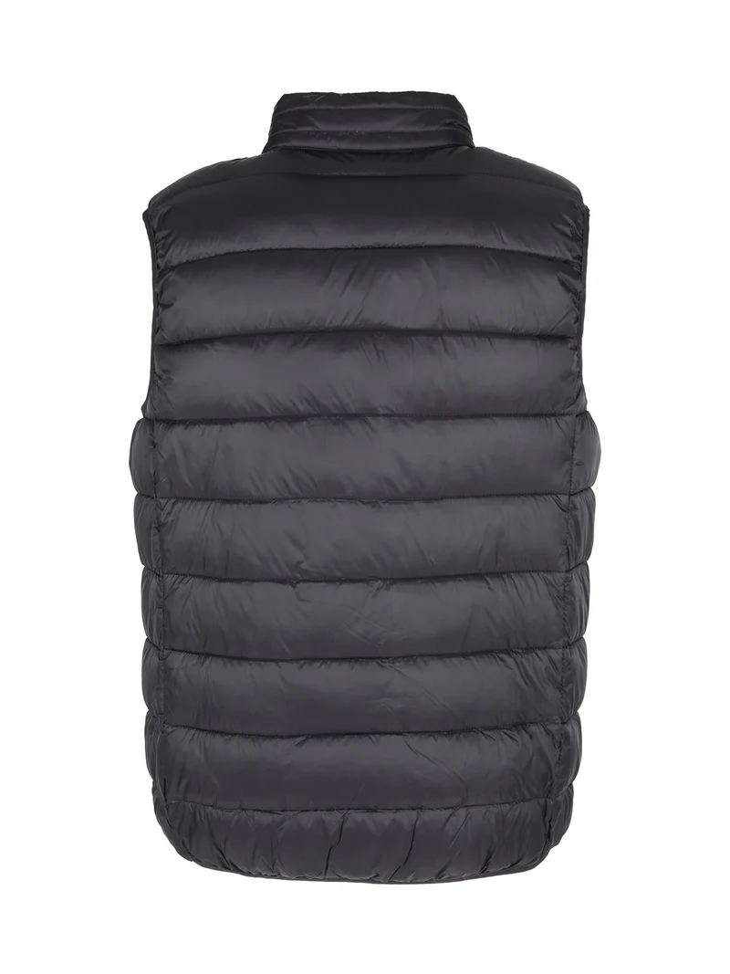 Gilet imbottito da uomo con zip - blu scuro