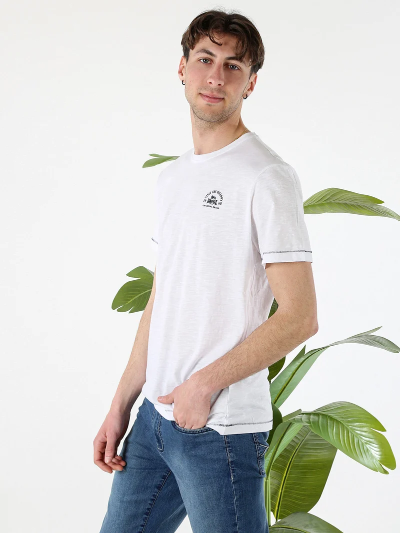 T-shirt da uomo in cotone - bianco