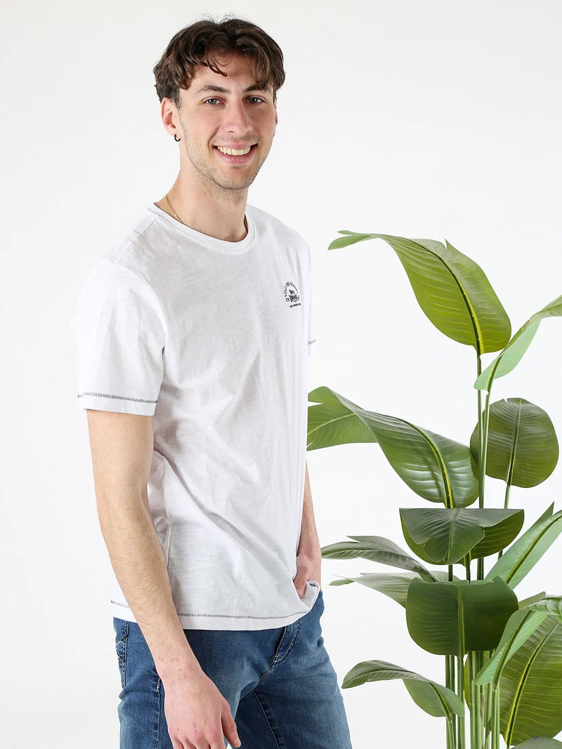 T-shirt da uomo in cotone - bianco