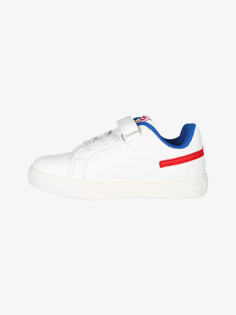 Sneakers da bambino basse con cinturino a strappo - bianco