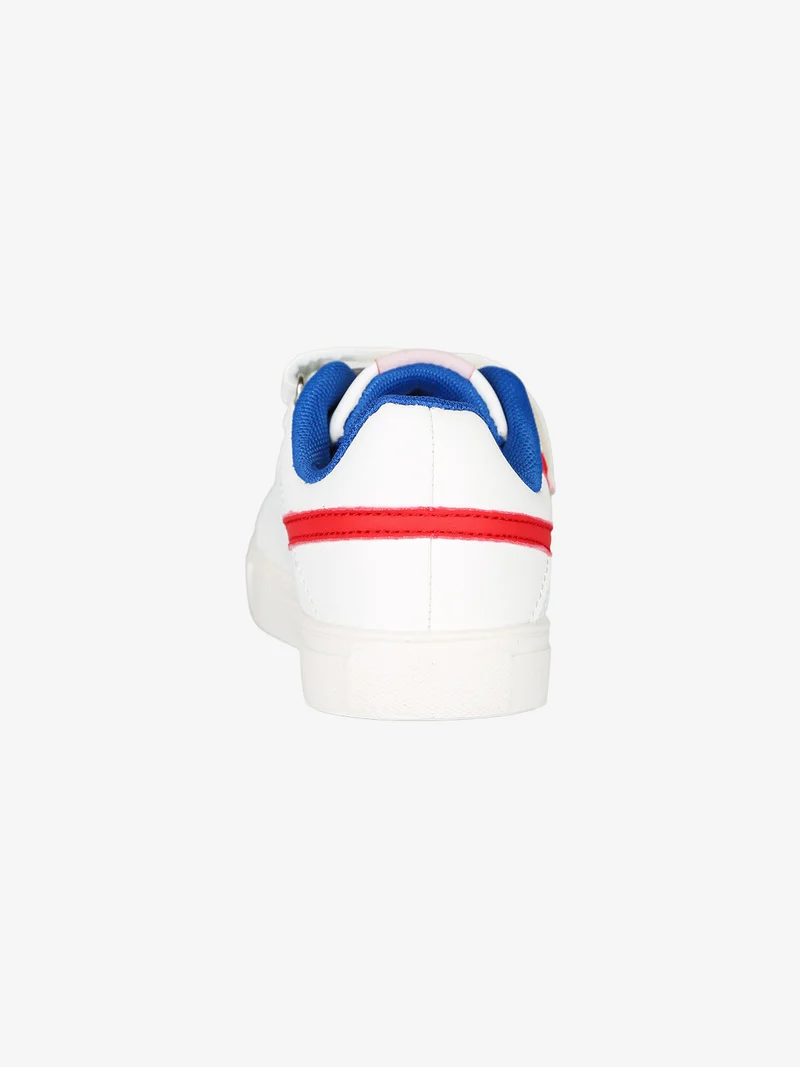 Sneakers da bambino basse con cinturino a strappo - bianco