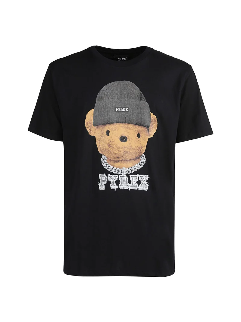 T-shirt da uomo in cotone - nero