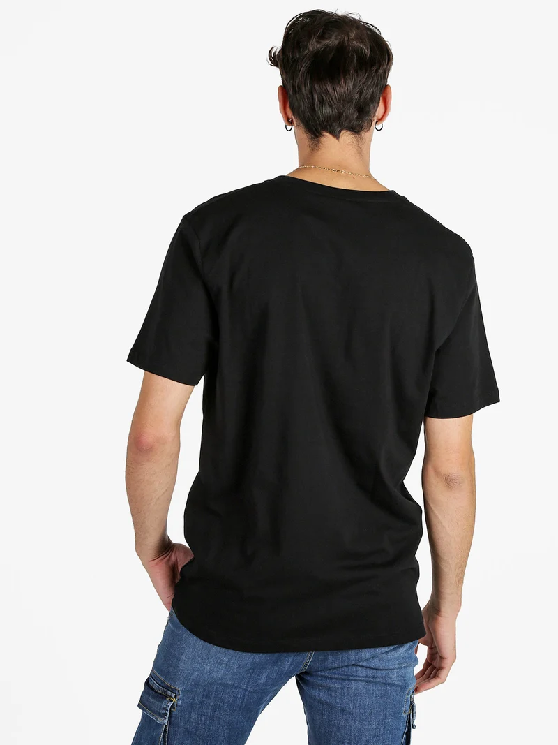 T-shirt da uomo in cotone - nero
