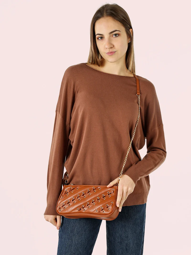 Borsa donna con intrecci - marrone