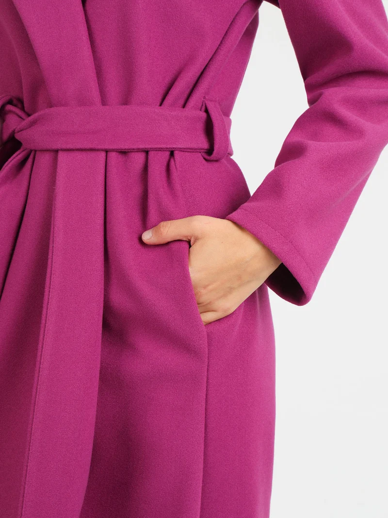 Cappotto classico donna con cintura - porpora