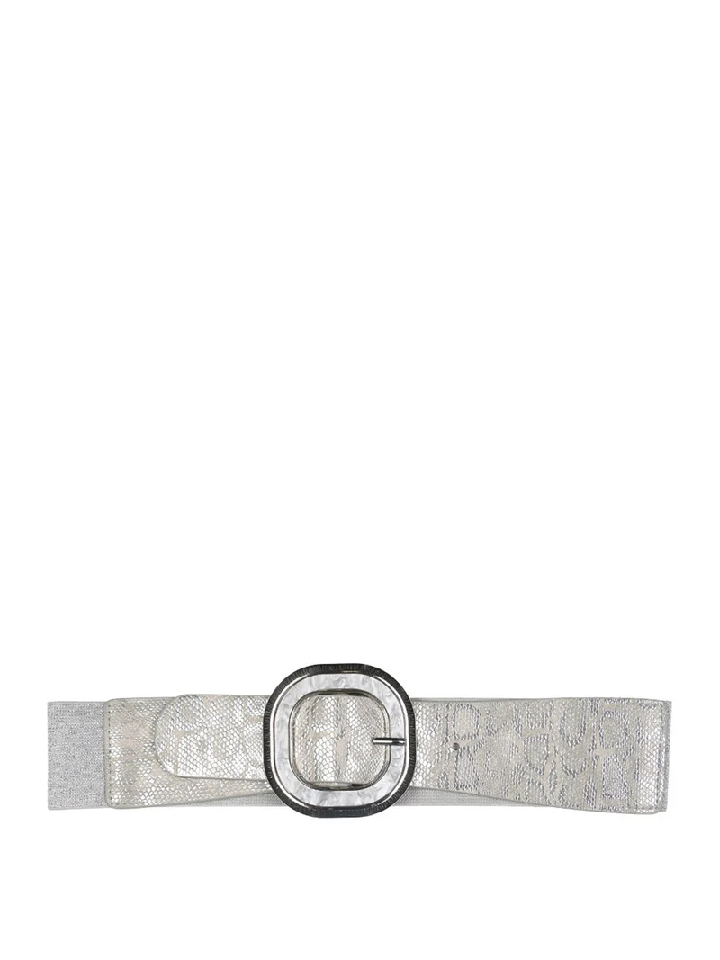 Cintura elastica da donna con fibbia - argento