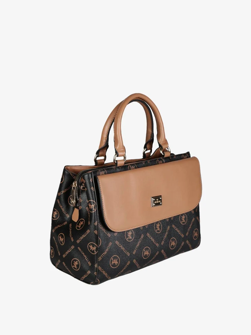 Borsa donna rigida a tracolla rettangolare - nero