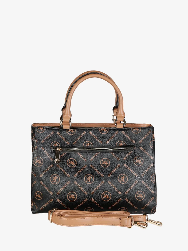 Borsa donna rigida a tracolla rettangolare - nero