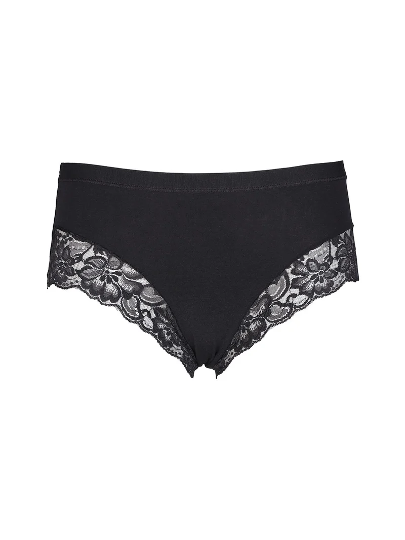 ART.3509 Slip midi da donna con pizzo - nero