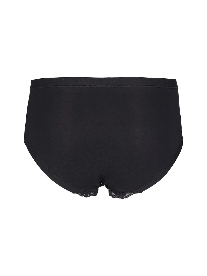 ART.3509 Slip midi da donna con pizzo - nero