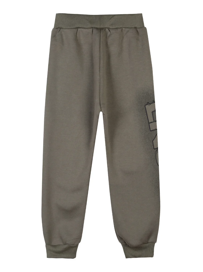 Pantaloni tuta da bambino con polsini e interno caldo - militare