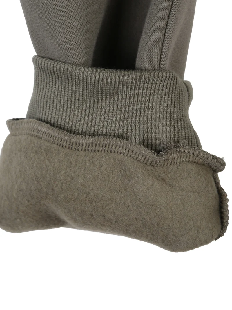 Pantaloni tuta da bambino con polsini e interno caldo - militare