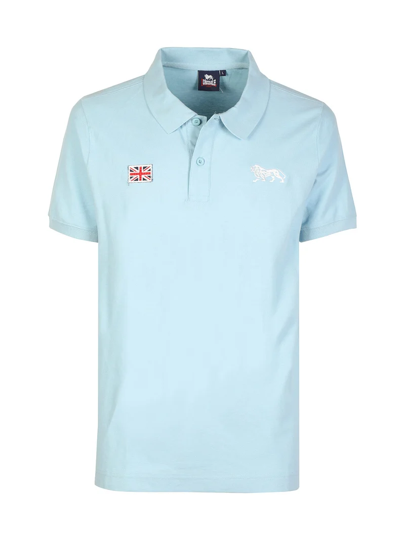 Polo in cotone da uomo manica corta - azzurro