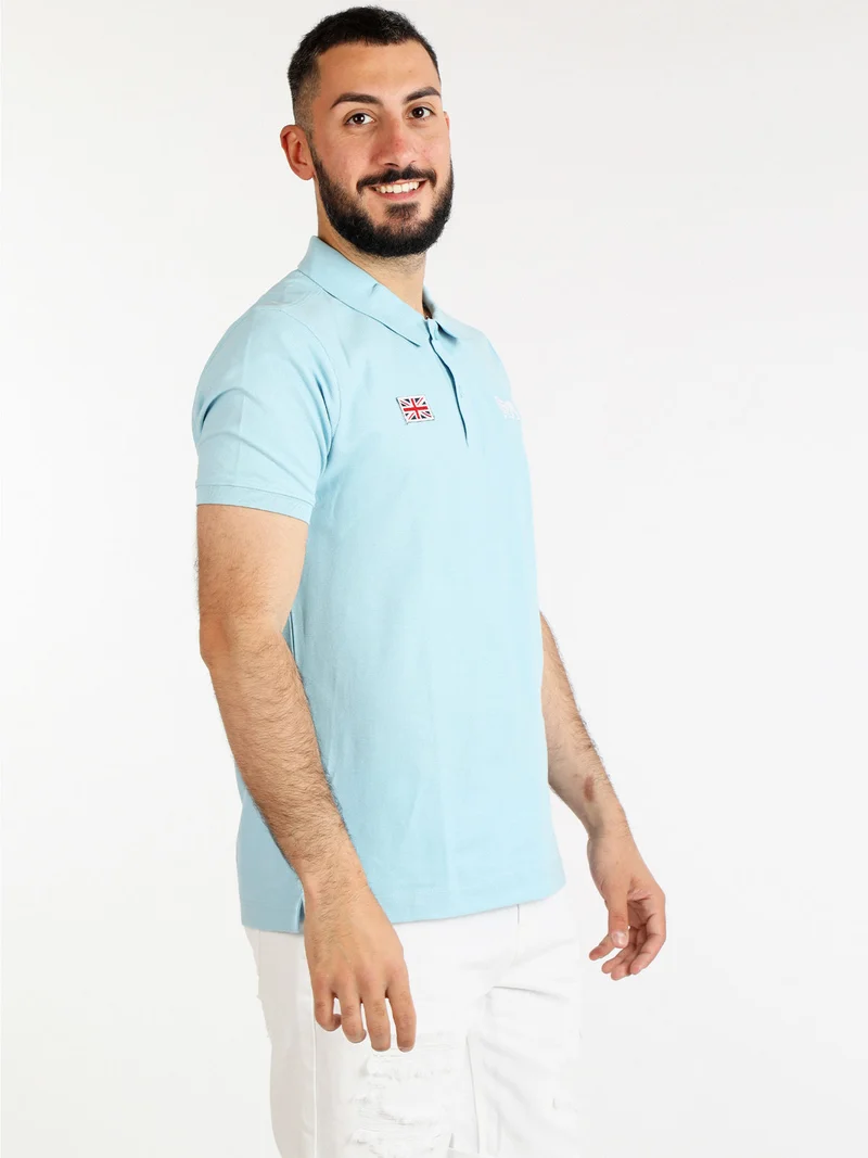 Polo in cotone da uomo manica corta - azzurro