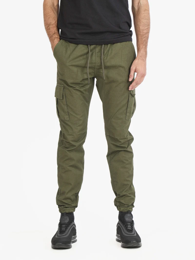 Pantaloni da uomo con tasconi e coulisse - militare