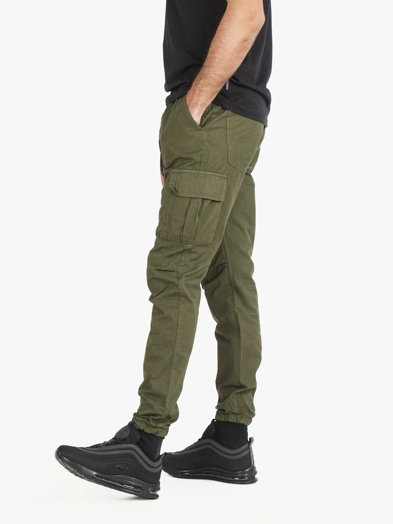 Pantaloni da uomo con tasconi e coulisse - militare