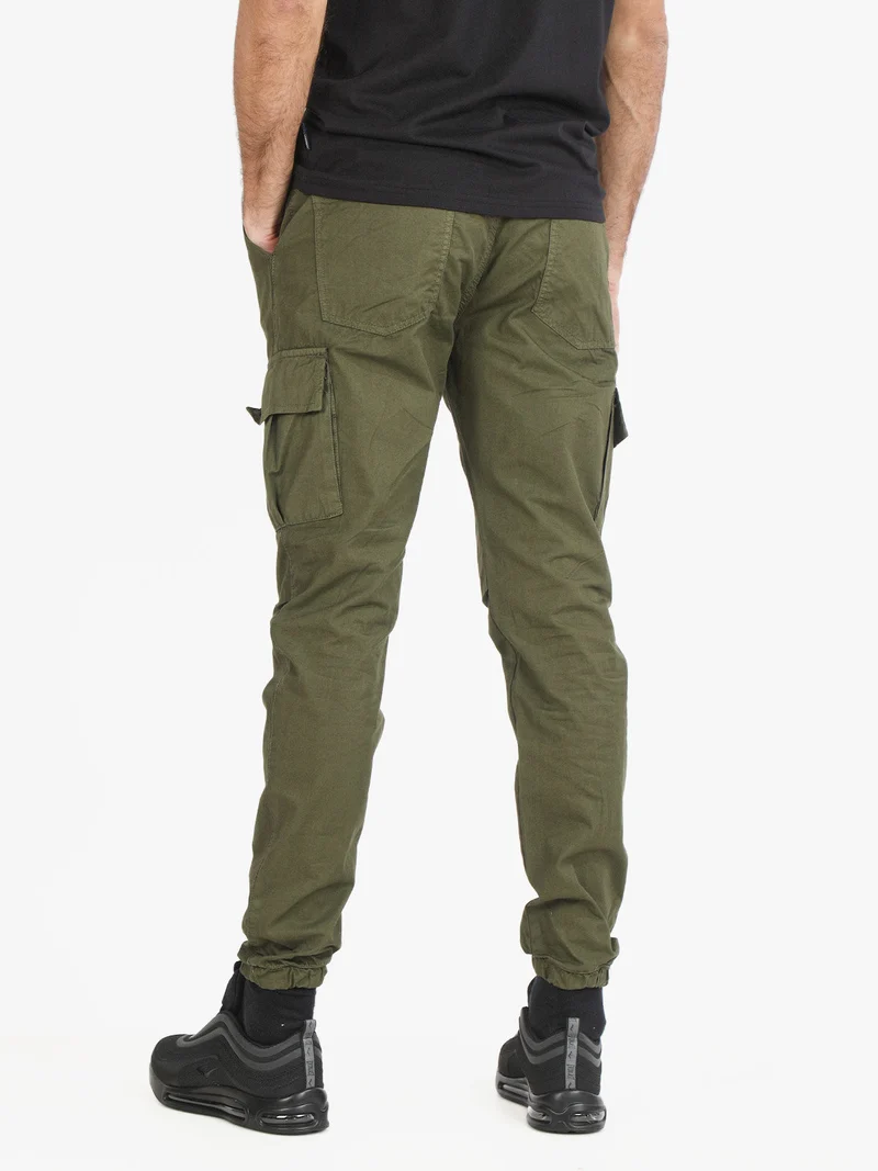 Pantaloni da uomo con tasconi e coulisse - militare