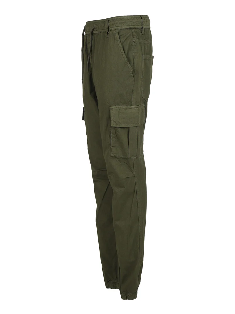 Pantaloni da uomo con tasconi e coulisse - militare