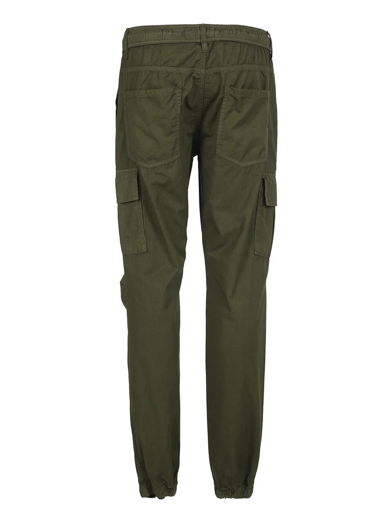 Pantaloni da uomo con tasconi e coulisse - militare