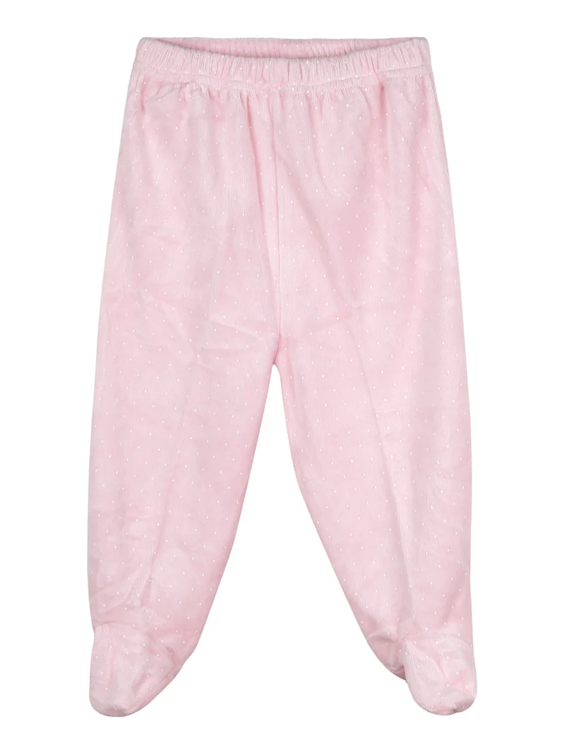 Completo lungo da neonata in ciniglia con accessori - rosa