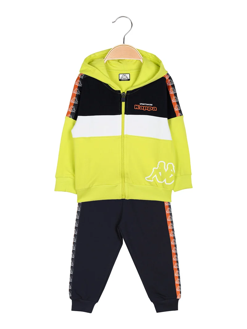 Completo tuta 2 pezzi da neonato in cotone con cappuccio e zip - mela