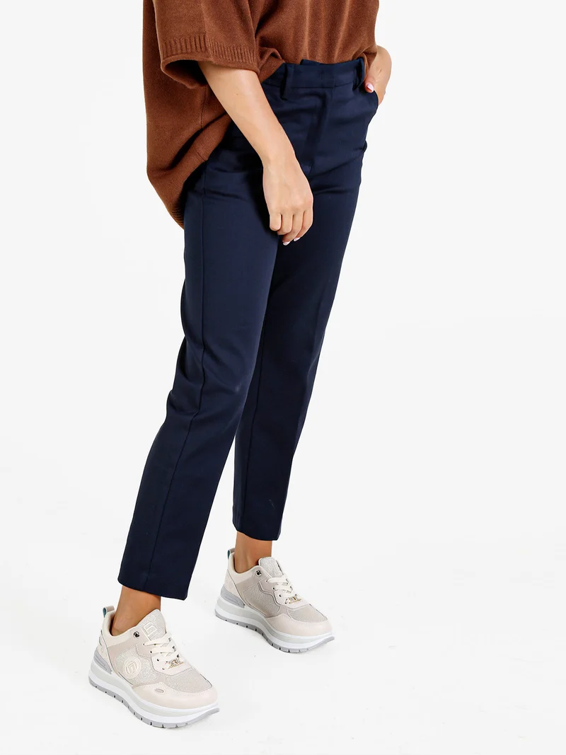 Pantaloni donna slim fit a sigaretta - blu scuro