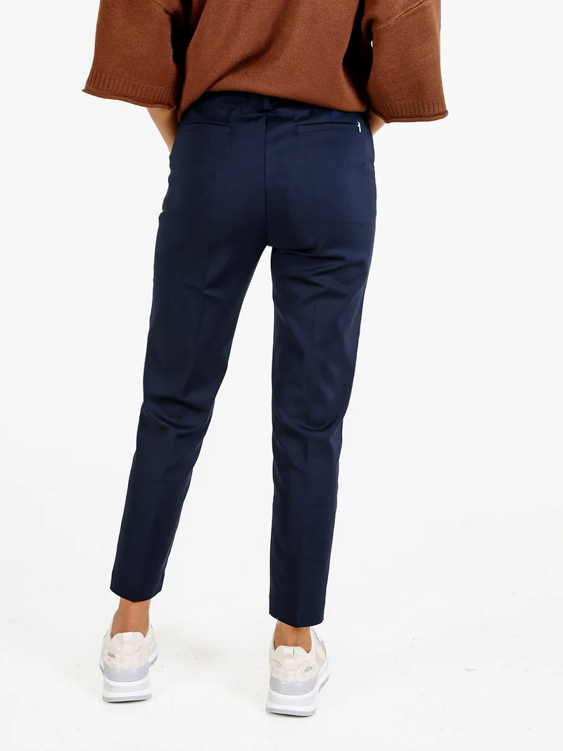 Pantaloni donna slim fit a sigaretta - blu scuro