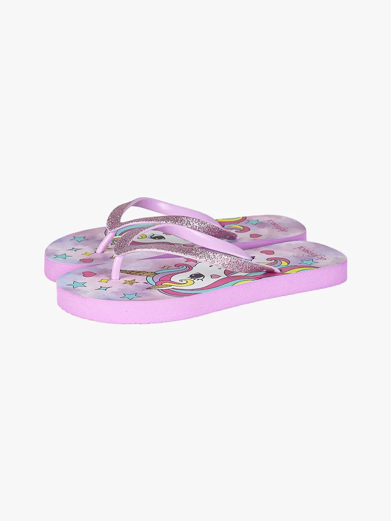 Infradito unicorno da bambina in gomma - lilla