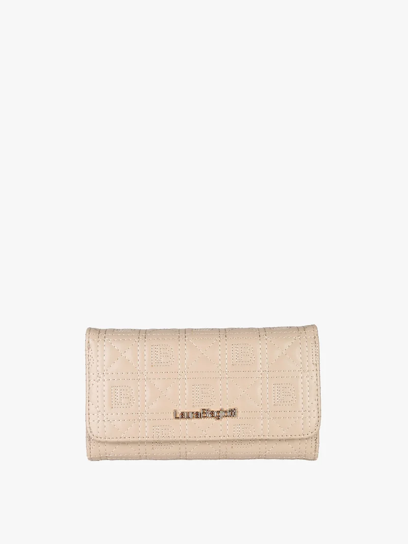 Portafoglio da donna in ecopelle con logo - naturale