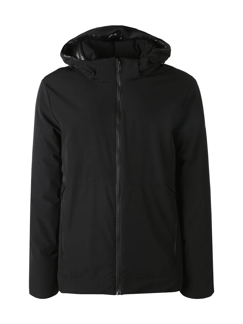 Giubbotto uomo imbottito con cappuccio e zip - nero
