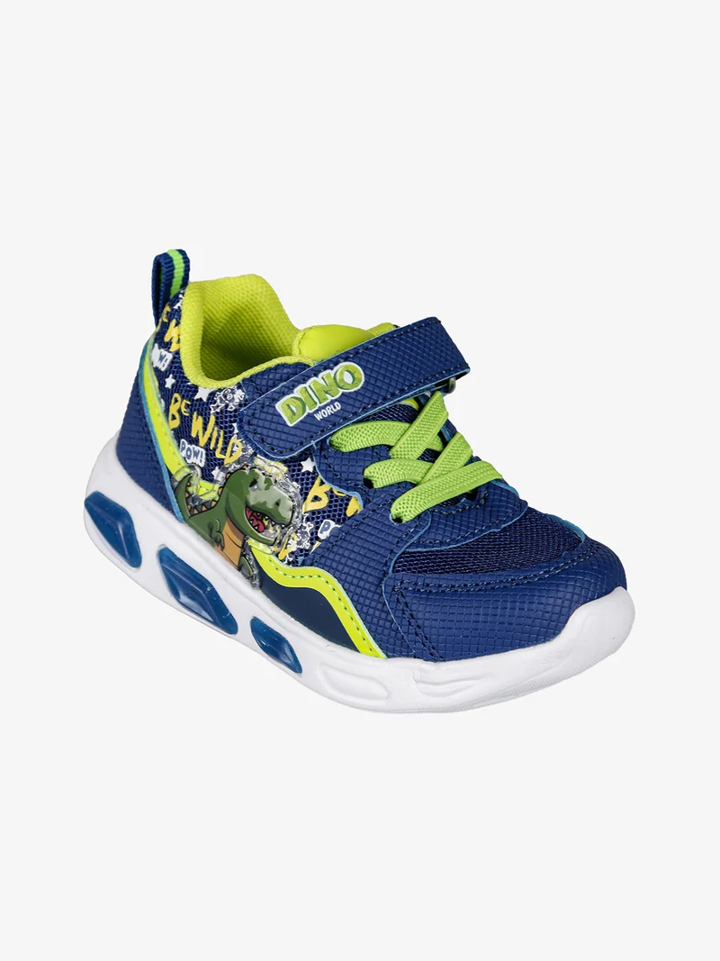 Sneakers da bambino con luci e cinturino a strappo - blu