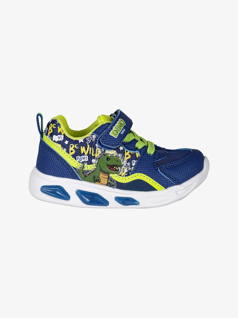 Sneakers da bambino con luci e cinturino a strappo - blu